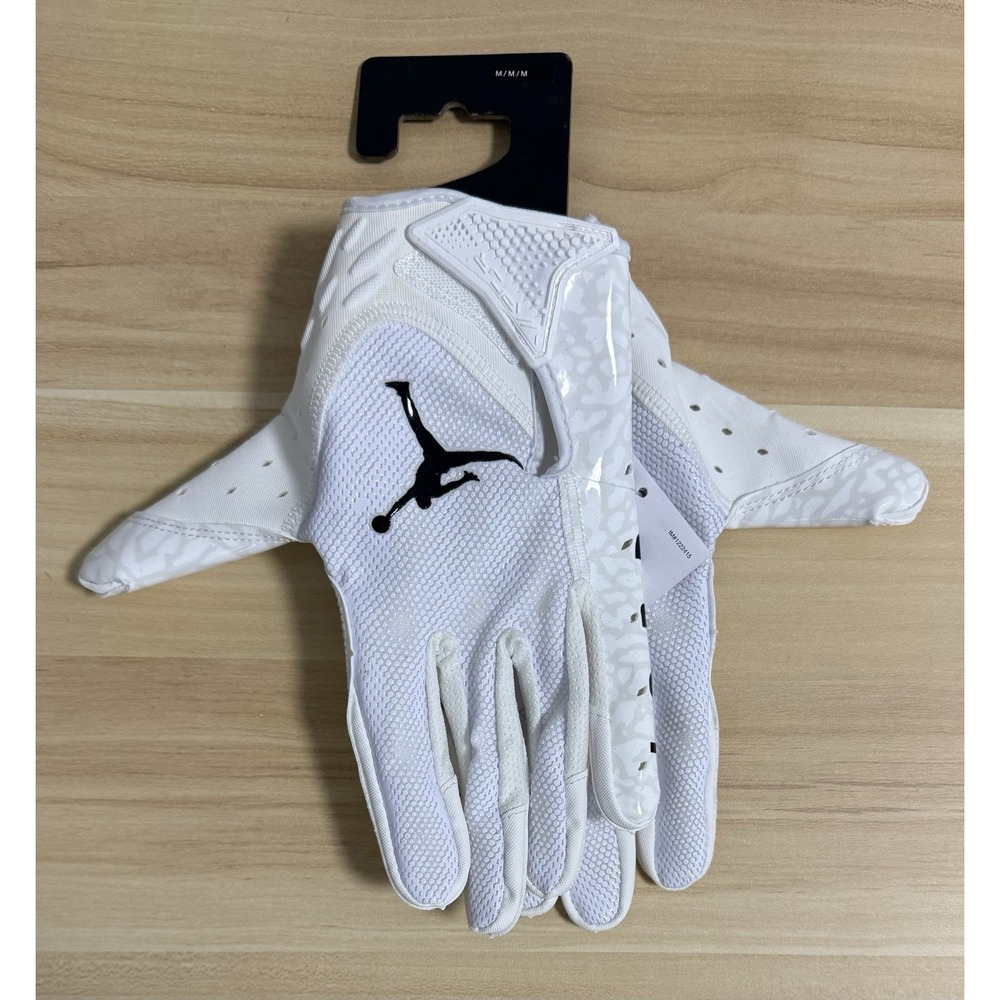 Nike Air Jordan Jet 7.0 Football Receiver Gloves White DV4209-102 Mens Size M